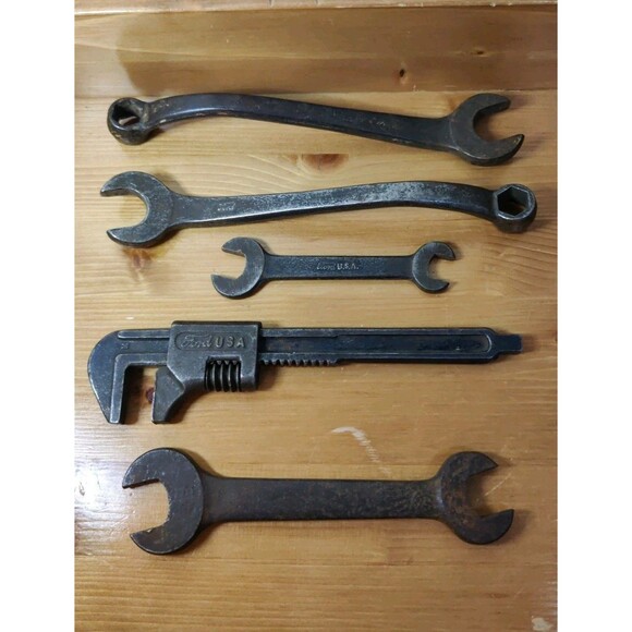 LOT OF FORD USA HAND TOOLS FLARE WRENCH PIPE WRENCH OPEN ENDED - Picture 1 of 14